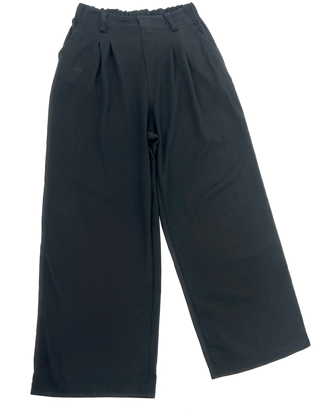 Halara Flex High Waisted Plicated Wide Leg Waffle Work Pants Black M